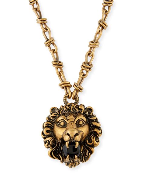 gucci lion pearl necklace|gucci gg necklace.